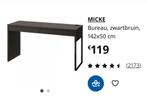 Zgan bureau zwart /bruin Micke IKEA, Huis en Inrichting, Ophalen, Zo goed als nieuw, Bureau