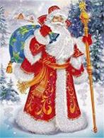 Diamond painting kerstman met rugzak 50x40cm, Verzenden, Nieuw, Overige typen