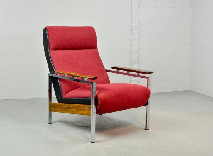 SALE VAN GROTE COLLECTIE VINTAGE FAUTEUILS OP VOORRAAD, Huis en Inrichting, Fauteuils, Gebruikt, Hout, Kunststof, Leer, Metaal