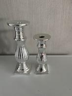 Deux chandeliers en porcrlaine argenté, Enlèvement, Comme neuf, Argent