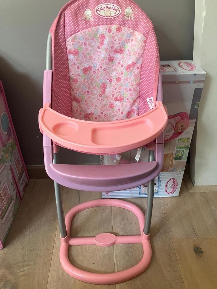 Baby Annabel Kinderstoel + draagzak, Kinderen en Baby's, Speelgoed | Poppen, Gebruikt, Overige typen, Ophalen