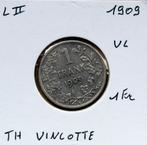 1 fr 1909 vlaams, Postzegels en Munten, Zilver, Ophalen of Verzenden, Losse munt, Zilver