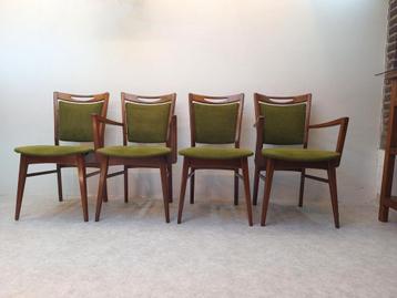 4 vintage stoelen, erg frisse stoffering 