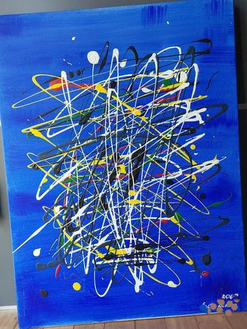 acrylverf schilderij Abstract BLAUW RITME  beschikbaar voor biedingen