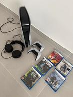 PS5 Disc edition + 2 Controllers + Headset + 5 games, Games en Spelcomputers, Spelcomputers | Sony PlayStation 5, Ophalen, Zo goed als nieuw