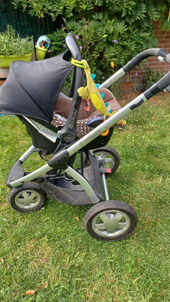 3-delige maxi cosi set, Kinderen en Baby's, Buggy's, Gebruikt, Maxi-Cosi, Duomodel, Regenhoes, Verstelbare rugleuning, Zonnekap