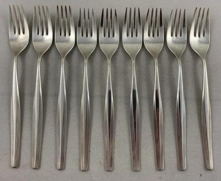 WMF Hannover 9x Verzilverde Dinervork Vork Vorken Set 19cm, Huis en Inrichting, Keuken | Bestek, Zo goed als nieuw, Verzenden