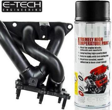 2X E-TECH 400ml High Temperature uitlaat verf Zwart Spuitbus beschikbaar voor biedingen
