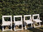 4 vintage houten tuinstoelen, Ophalen, Gebruikt, Hout
