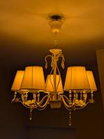 Landelijke luster met 5 kapjes, Huis en Inrichting, Lampen | Kroonluchters, Ophalen, Gebruikt