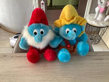 De Smurfen verschillende vintage pluche characters (27 cm) beschikbaar voor biedingen