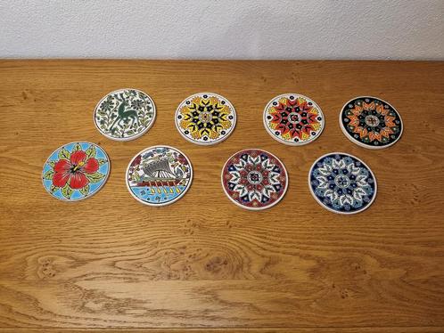 Vintage originele 8 x Troulis Griekse onderzetters, Huis en Inrichting, Woonaccessoires | Onderzetters, Zo goed als nieuw, Glas of Kopje