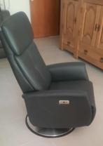 Fauteuil relax cuir noir 2 moteurs, Enlèvement, Neuf, Cuir