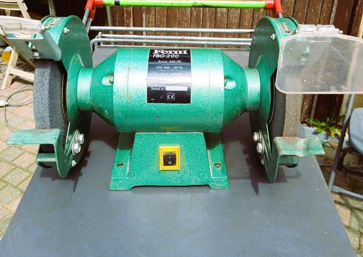 Werkbankslijpmachine met onderstel, Doe-het-zelf en Bouw, Gereedschap | Boormachines, Gebruikt, Ophalen