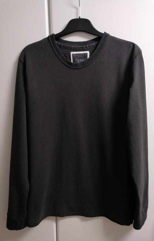 Grijs/bruin T-shirt met ronde hals en lange mouwen Esprit, M, Kleding | Heren, T-shirts, Zo goed als nieuw, Bruin, Ophalen of Verzenden