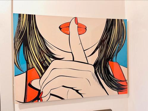 Pop art kader Sssshhh, Antiek en Kunst, Kunst | Schilderijen | Abstract, Ophalen of Verzenden