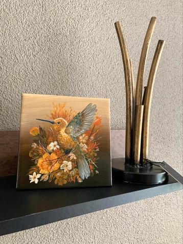 Uniek Handbeschilderd tegeltje 15x15 Colibri Chique ByJ&S🍂 beschikbaar voor biedingen