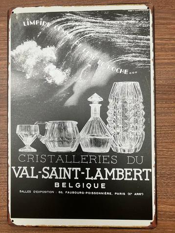 Val Saint Lambert - plaque métallique disponible aux enchères