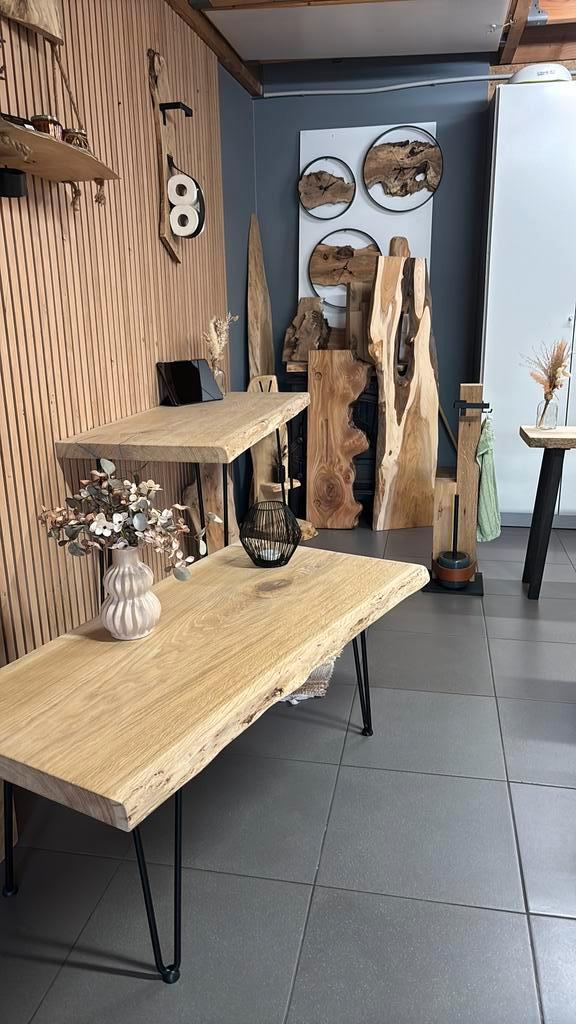 Boomstam planken, Huis en Inrichting, Tafels | Salontafels, Ophalen