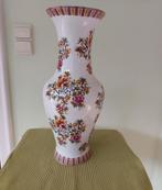 hoge porseleinen vaas met bloemen decoratie H 46 cm, Ophalen of Verzenden