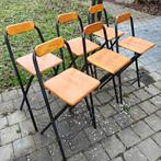 6 tabourets de bar vintage, Avec repose-pieds, Enlèvement, Utilisé, Bois