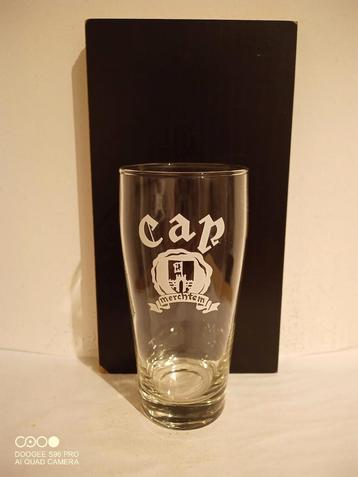 Oud geverfd bierglas Cap Merchtem 0,3l acide / gezuurd  beschikbaar voor biedingen