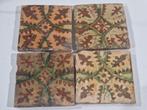 4 radertegels , vloertegel 18 de eeuw . 12 x 12 x1,5 cm, Ophalen of Verzenden