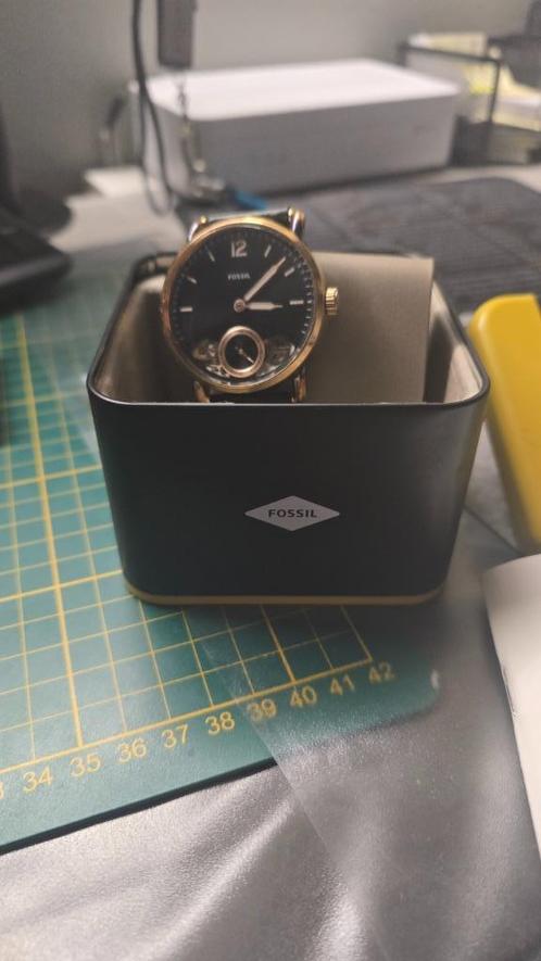 Fossil horloge, Handtassen en Accessoires, Horloges | Heren, Gebruikt, Polshorloge, Overige merken, Staal, Leer, Ophalen