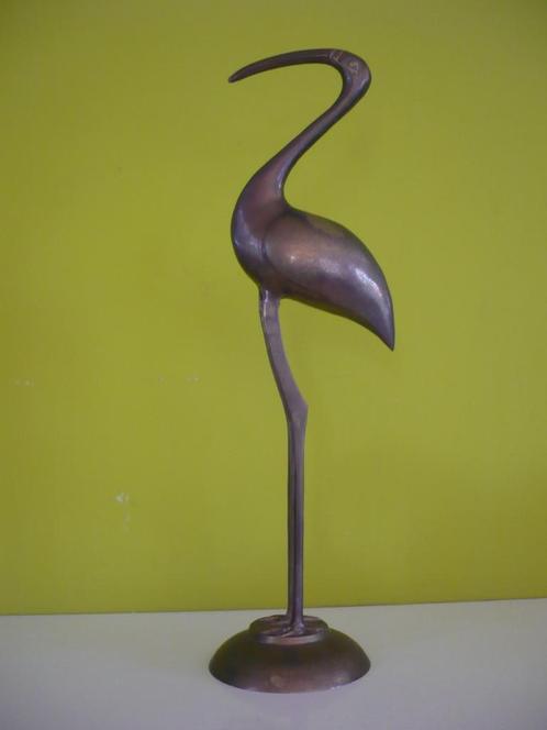 Grote vintage messing kraanvogel / ibis / reiger, Antiek en Kunst, Antiek | Brons en Koper, Koper, Ophalen of Verzenden