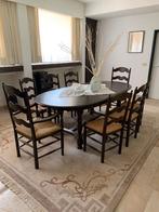 Eetkamertafel met 10 stoelen- massief eiken, Ophalen