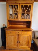 Tijdloze Pitch Pine kast met vitrine, Huis en Inrichting, Ophalen, Landelijke (boeren) stijl, rustiek en tijdloos, Gebruikt, 200 cm of meer