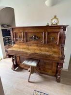 Prachtig pianomeubel in wortelhout te koop, Muziek en Instrumenten, Piano's, Ophalen, Gebruikt, Bruin, Piano