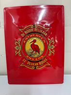 De roode pelikaan blikken bord (29,5 op 39,5), Ophalen of Verzenden