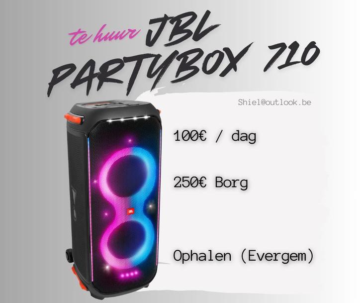 TE HUUR // JBL partybox 710 + microfoon, Audio, Tv en Foto, Luidsprekerboxen, Nieuw, Overige typen, 120 watt of meer, JBL, Ophalen