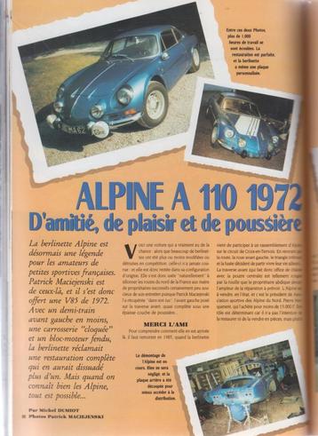 Alpine Renault A110 oldtimer uit 1972 beschikbaar voor biedingen
