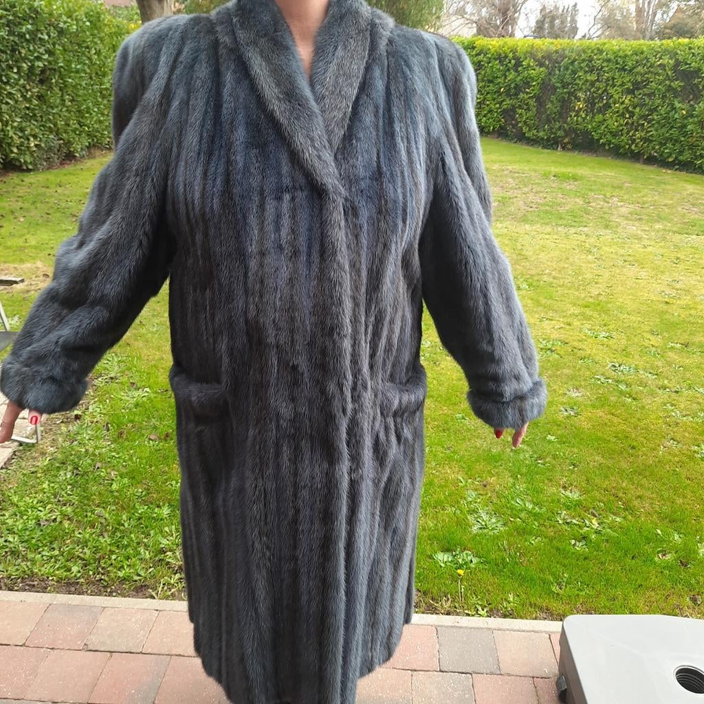 Manteau Fourrure Vison Vintage - Taille 38/40, Marron, Longueur Longue - État Impeccable - Marque Ets LAMENT Et Fils