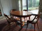 Kersenhouttafel met verlengstukken en 6 stoelen - 1700€, Maison & Meubles, Tables | Tables de salon, Cerisier, Enlèvement, Utilisé