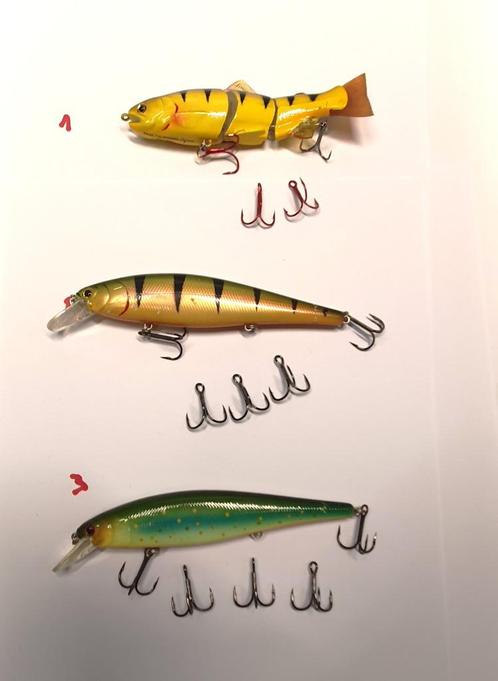 KUNSTAAS: 3 LUCKY CRAFT POINTERS, Watersport en Boten, Hengelsport | Roofvissen, Zo goed als nieuw, Overige typen, Ophalen of Verzenden