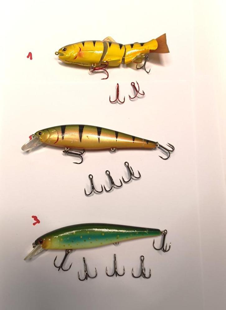 KUNSTAAS: 3 LUCKY CRAFT POINTERS, Watersport en Boten, Hengelsport | Roofvissen, Zo goed als nieuw, Overige typen, Ophalen of Verzenden