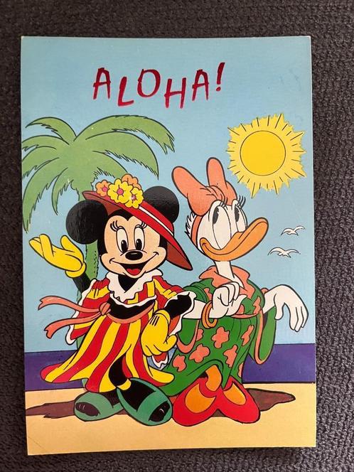 Postkaart Disney Mickey Mouse 'Aloha', Verzamelen, Disney, Zo goed als nieuw, Plaatje of Poster, Mickey Mouse, Verzenden