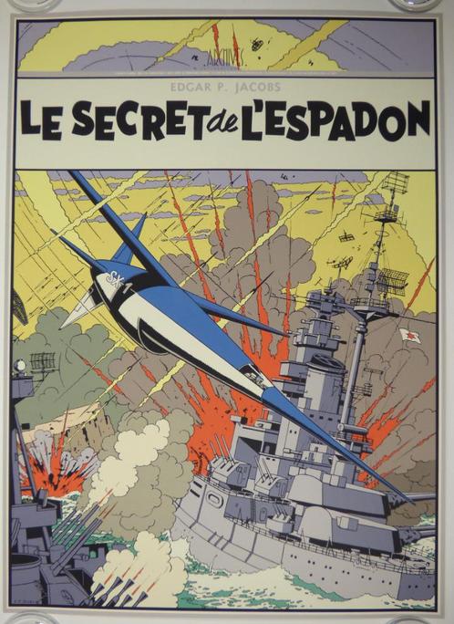 E.P. Jacobs - Blake & Mortimer - zeefdruk, Verzamelen, Stripfiguren, Nieuw, Plaatje, Poster of Sticker, Overige figuren, Ophalen