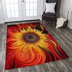Groot Vloerkleed mat tapijt 160x120 cm Zonnebloem kunst art, Nieuw, 150 tot 200 cm, 100 tot 150 cm, Rechthoekig