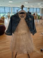 Wit communie kleedje met bijpassend jeans vestje maat 128, Kinderen en Baby's, Kinderkleding | Maat 128, Ophalen