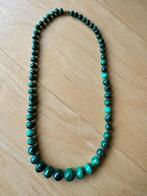 Superbe collier en perles de malachite, Bijoux, Sacs & Beauté, Enlèvement, Comme neuf, Pierre ou Minéral