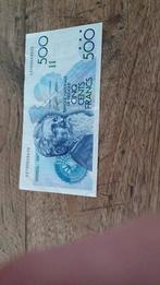 500 bfr bankbiljet Constatin Meunier 1982-1998, Postzegels en Munten, Bankbiljetten | België, Ophalen of Verzenden, Los biljet