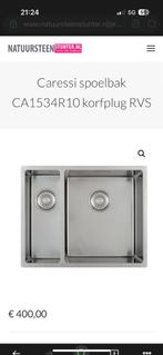 Caressi Dubbele Spoelbak RVS, Huis en Inrichting, Keuken | Keukenelementen, Ophalen, Nieuw