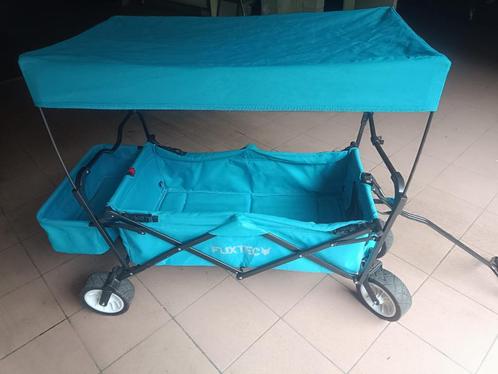 Opvouwbare bolderkar in turkoois  - FUXTEC handcart, Caravans en Kamperen, Bolderkarren, Zo goed als nieuw, Opvouwbaar, Ophalen
