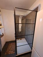 Douchecabine zwart metalen kader en douchebak wit, Huis en Inrichting, Ophalen, Zo goed als nieuw