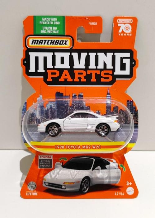Matchbox MOVING PARTS 1990 Toyota MR2 W20 Wit 2023 Zeldzaam!, Hobby en Vrije tijd, Modelauto's | Overige schalen, Ophalen of Verzenden
