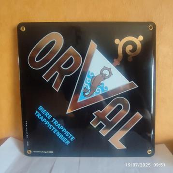 Belle plaque émaillée numérotée : Trappiste ORVAL ., Enlèvement ou Envoi, Neuf, Panneau, Plaque ou Plaquette publicitaire, Autres marques